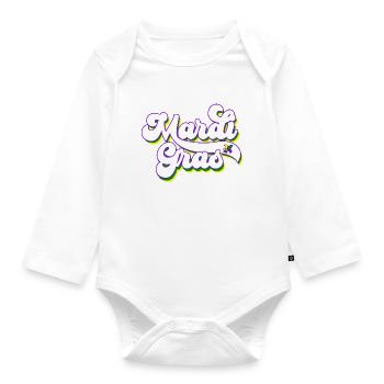 Mardi Gras 2023 rétro vintage - Body Bébé bio manches longues - blanc - Devant