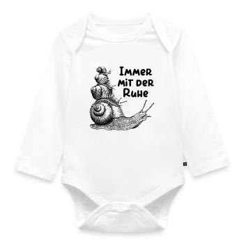 Weinbergschnecken - immer mit der Ruhe - Baby Bio-Langarm-Body - Weiß - Vorne