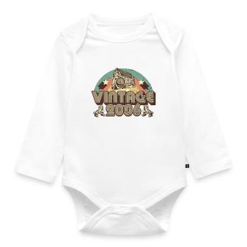 2006 Birthday born in 2006 Retro Vintage - Organic Longsleeve Baby Bodysuit - white - Front