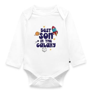 Best Son in the Galaxy - Organic Longsleeve Baby Bodysuit - white - Front
