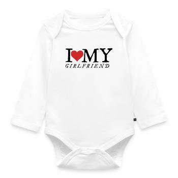Ich liebe meine Freundin - Baby Bio-Langarm-Body - Weiß - Vorne