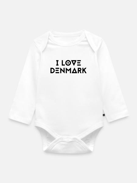 I LOVE DENMARK - Baby Bio-Langarm-Body - Weiß