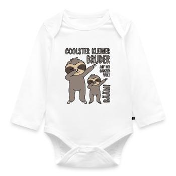 Bääm - Coolster kleiner Bruder auf der ganzen Welt - Baby Bio-Langarm-Body - Weiß - Vorne