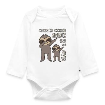 Coolster großer Bruder auf der ganzen Welt Bääm - Baby Bio-Langarm-Body - Weiß - Vorne
