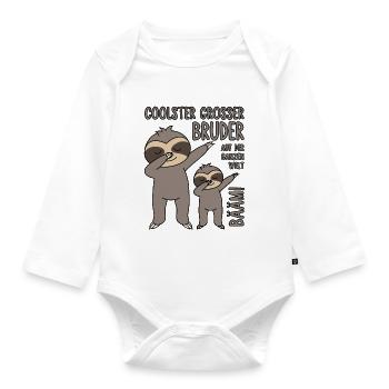 Bääm - Coolster großer Bruder auf der ganzen Welt - Baby Bio-Langarm-Body - Weiß - Vorne