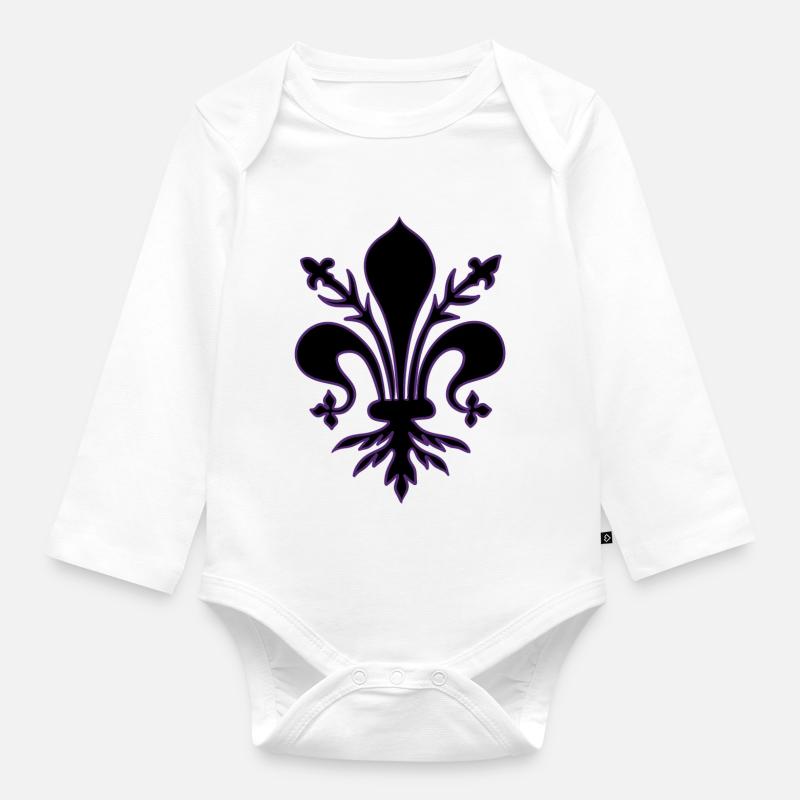 Lys noir - Body Bébé bio manches longues - blanc