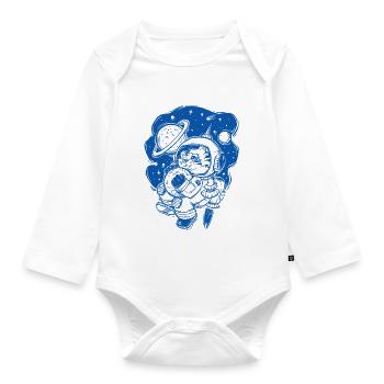 Astro tiger - Baby Bio-Langarm-Body - Weiß - Vorne