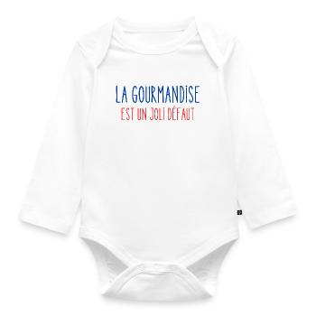 La gourmandise est un joli défaut - Body Bébé bio manches longues - blanc - Devant