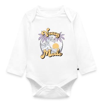 Vacay Mode Sommer Urlaub Palmen Wellen Retro - Baby Bio-Langarm-Body - Weiß - Vorne