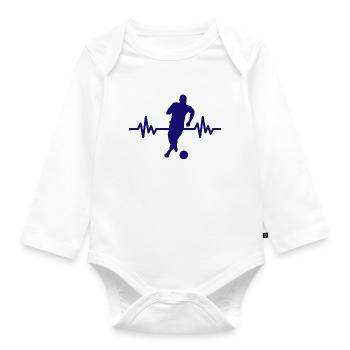 Herzschlag - Soccer / Sportverein Kicker Fußball - Organic Longsleeve Baby Bodysuit - white - Front