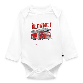 Future Grand Fere Cadeau Petit Pompier - Body Bébé bio manches longues - blanc - Devant