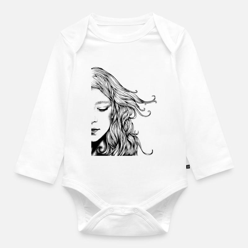 Rêver - Body Bébé bio manches longues - blanc