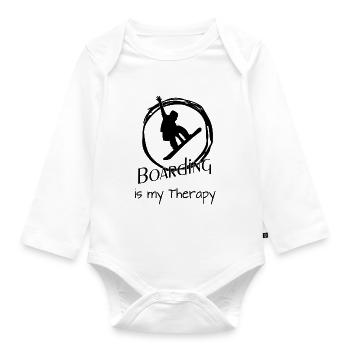 Boarding is my Therapy - Baby Bio-Langarm-Body - Weiß - Vorne