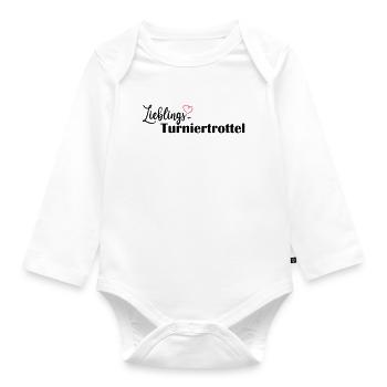 LIeblings Turniertrottel schwarz - Baby Bio-Langarm-Body - Weiß - Vorne