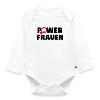 Powerfrauen Stärke - Baby Bio-Langarm-Body - Weiß - Vorne