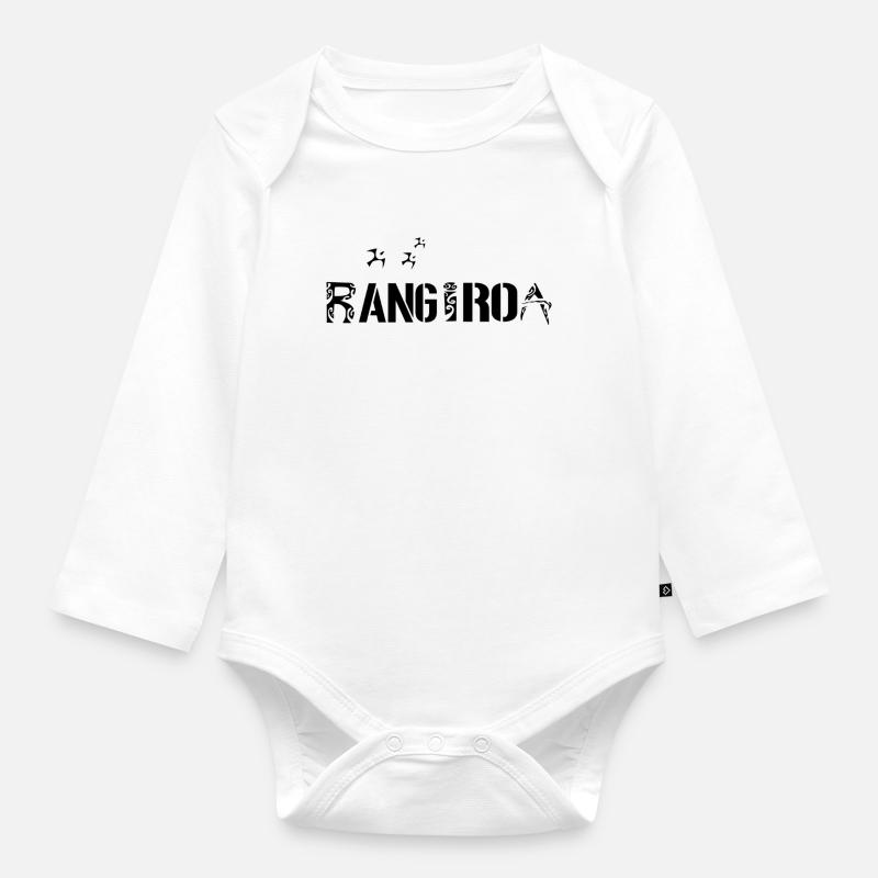 RANGIROA (Noir) - Body Bébé bio manches longues - blanc