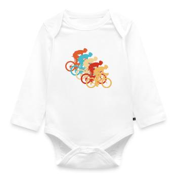 Road Bike Road Bike Road Cycling Road Cyclist - Organic Longsleeve Baby Bodysuit - white - Front