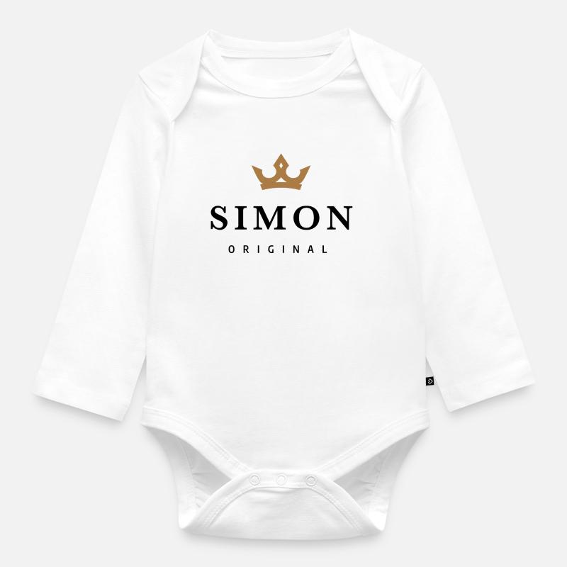 Simon - Body Bébé bio manches longues - blanc