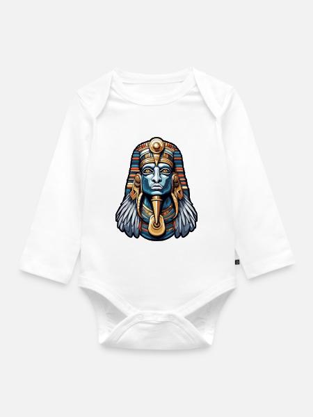Ägypten / Pharao / Mumien / Hieroglyphen / Sphinx - Baby Bio-Langarm-Body - Weiß