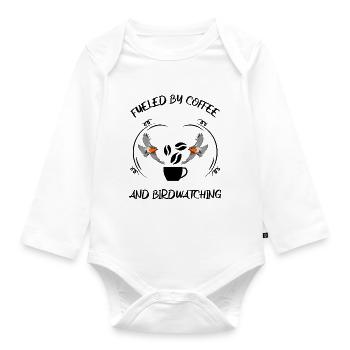 Bird Watching Bird Watching Birding Coffee - Organic Longsleeve Baby Bodysuit - white - Front