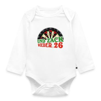 Lustiger Dart Spruch Dartscheibe Darten Geschenk - Baby Bio-Langarm-Body - Weiß - Vorne