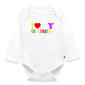 I love my girlfriend - Baby Bio-Langarm-Body - Weiß - Vorne