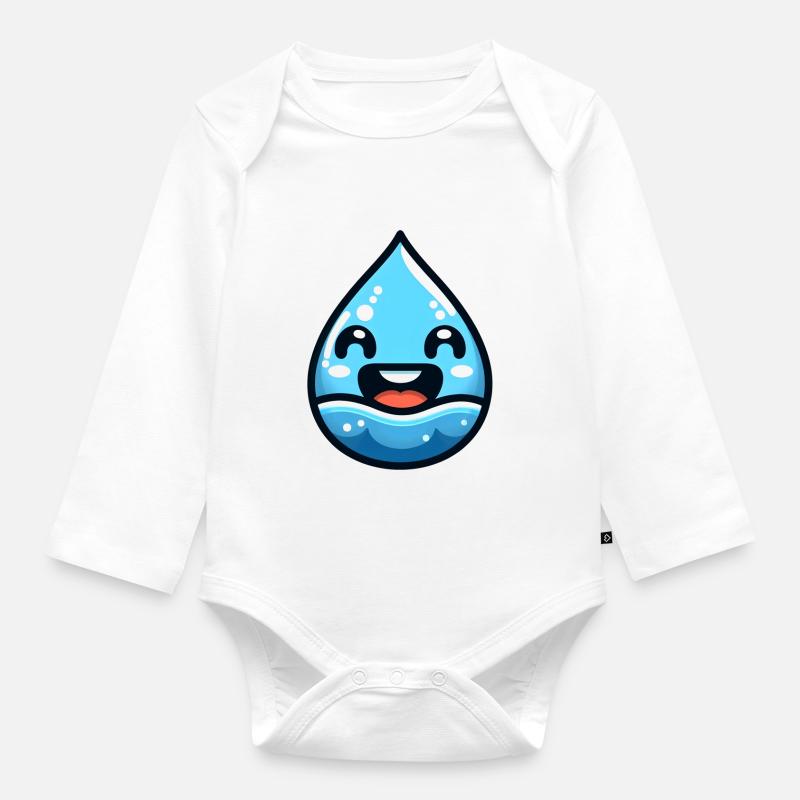 Eau qui sourit sur la mer - Body Bébé bio manches longues - blanc