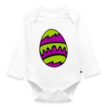 Easter egg - Organic Longsleeve Baby Bodysuit - white - Front