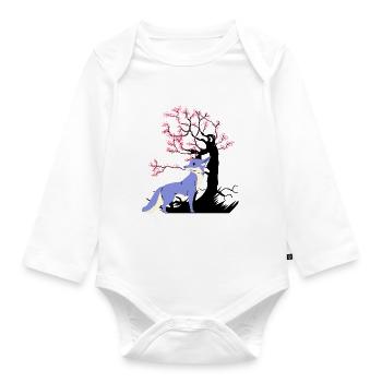 Fuchs Fantasy Waldtier Märchenfigur Kind - Baby Bio-Langarm-Body - Weiß - Vorne