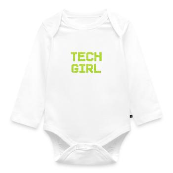 Tech Girl Computertechniker - Baby Bio-Langarm-Body - Weiß - Vorne
