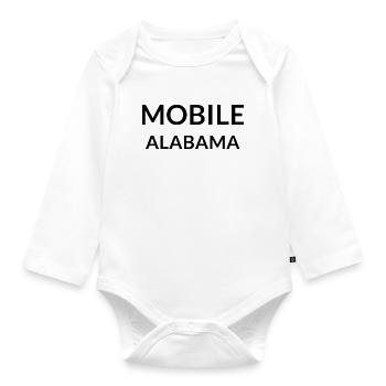 Mobile Alabama USA - Organic Longsleeve Baby Bodysuit - white - Front
