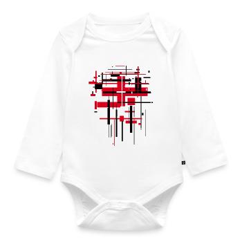 Muster Abstrakt - Baby Bio-Langarm-Body - Weiß - Vorne