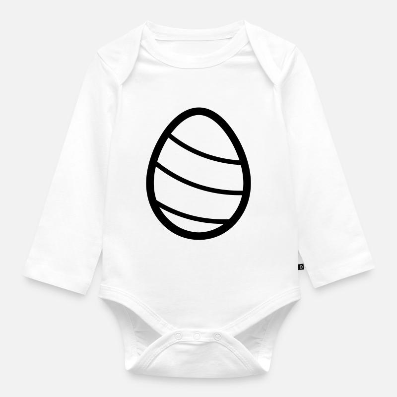 Oeuf de Pâques - Body Bébé bio manches longues - blanc