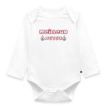 MEILLEUR NEVEU - Body Bébé bio manches longues - blanc - Devant