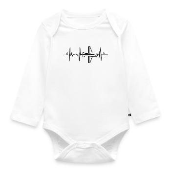 Luftfahrt Herzklopfen - Baby Bio-Langarm-Body - Weiß - Vorne