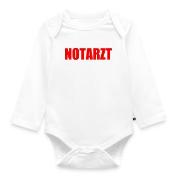 Emergency physician - Organic Longsleeve Baby Bodysuit - white - Front