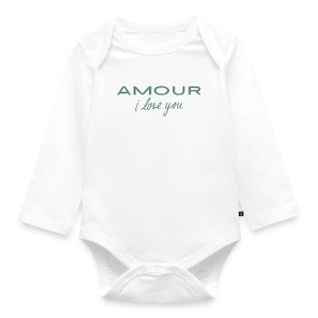 Amour je t’aime - Body Bébé bio manches longues - blanc - Devant
