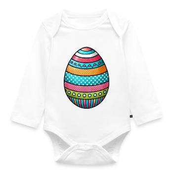 Egg Easter Egg - Organic Longsleeve Baby Bodysuit - white - Front