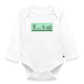 Dorfkind - LandeiLiebe - Baby Bio-Langarm-Body - Weiß - Vorne
