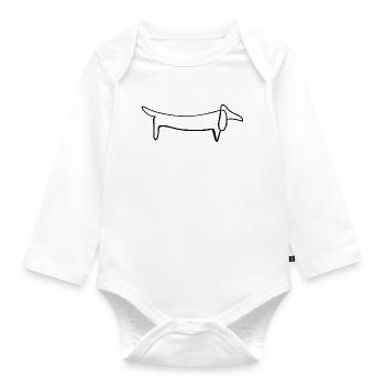 dog - Organic Longsleeve Baby Bodysuit - white - Front