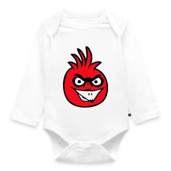 Parrot Bird Stares Nasty Aggressive Rage - Organic Longsleeve Baby Bodysuit - white - Front