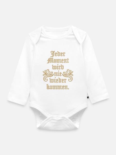 Jeder Moment - Baby Bio-Langarm-Body - Weiß