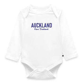 Auckland - New Zealand - Aotearoa - Neuseeland - Organic Longsleeve Baby Bodysuit - white - Front