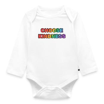 Choose Kindness Gradient - Organic Longsleeve Baby Bodysuit - white - Front