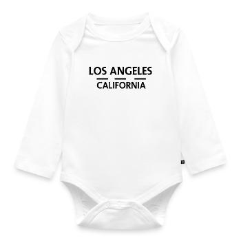 Los Angeles, Kalifornien - Baby Bio-Langarm-Body - Weiß - Vorne