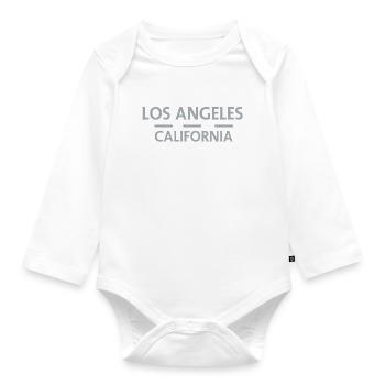 Los Angeles, Kalifornien - Baby Bio-Langarm-Body - Weiß - Vorne