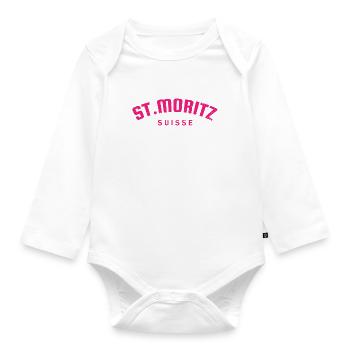 St. Moritz - Suisse - Switzerland - Swiss - Organic Longsleeve Baby Bodysuit - white - Front