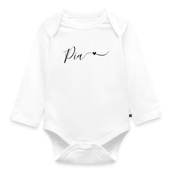 Pia Prénom Décoratif - Body Bébé bio manches longues - blanc - Devant