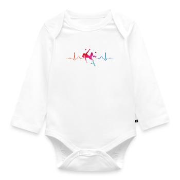 Boulderer Herzschlag Boulder Bouldern - Baby Bio-Langarm-Body - Weiß - Vorne