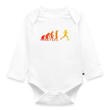 Geschenkidee für eine Running mit Running - Baby Bio-Langarm-Body - Weiß - Vorne